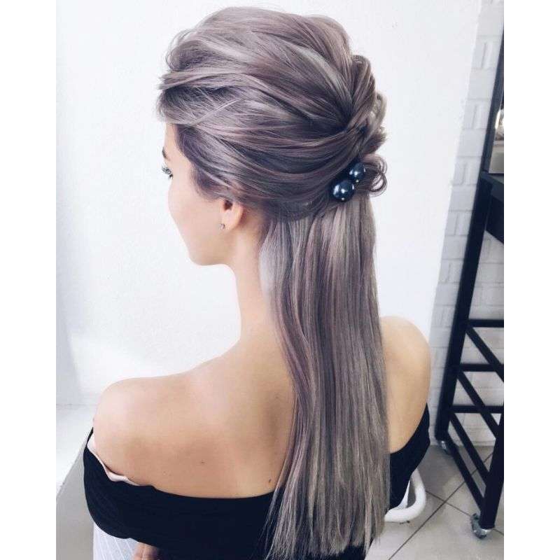 Half-Up Straight Hairstyles