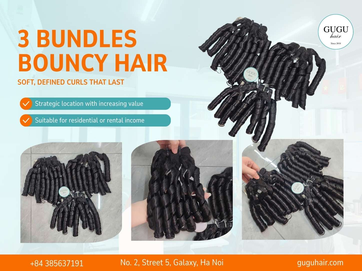3 bundles - bouncy curly hair bundle