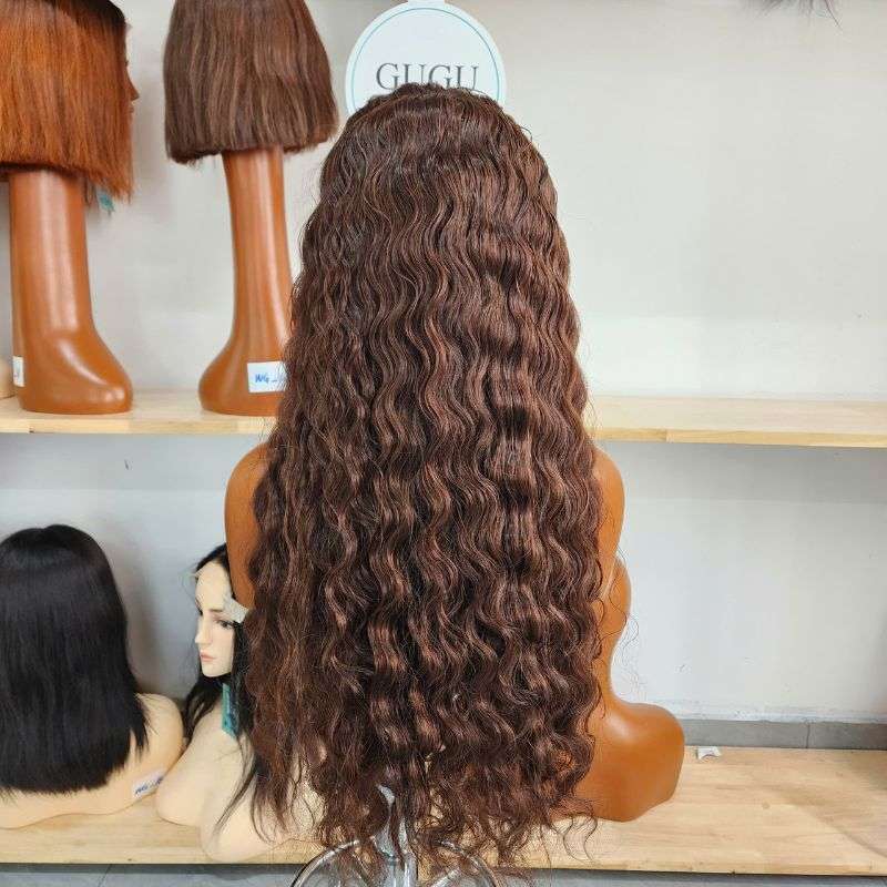 Medium Brown Curly Full Lace Wig | 100% Vietnamese Human Hair 2 Full Lace Wig #4 – Medium Brown (4)