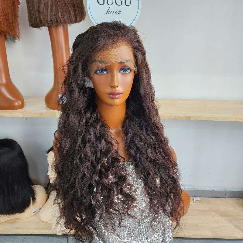 Dark Brown Curly Full Lace Wig | 100% Vietnamese Human Hair 3 Full Lace Wig Color #2 – Dark Brown (3)