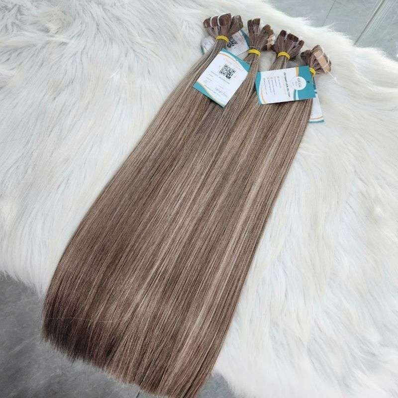 Wholesale Light Brown Tap In Hair Extensions | Vietnam Raw Hair Factory 3 Light Brown Tap In hair extensions