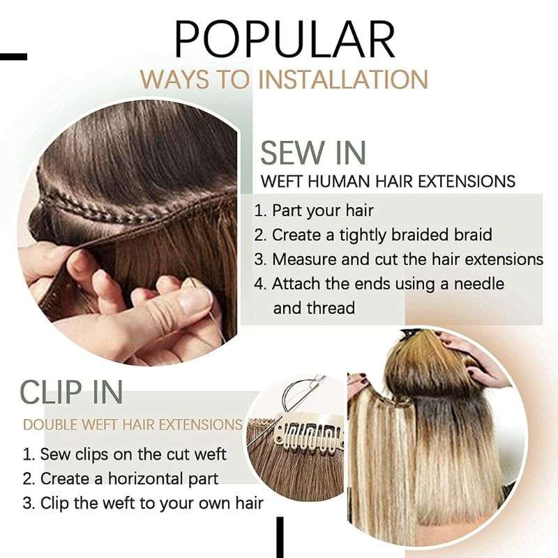 Hair Extensions GUGU HAIR Offers: From Clip-in to Nano Ring 1 Sew-in (Weft) Hair Extensions