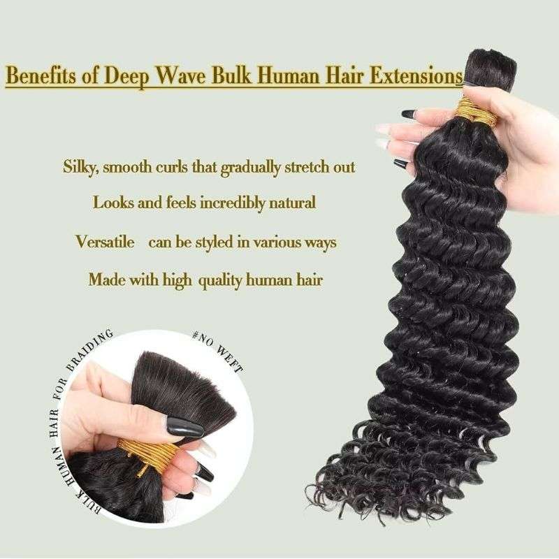 What is Bulk Hair? Benefits, Uses & GUGU HAIR is the Best 2 deep wave bulk human hair extensions