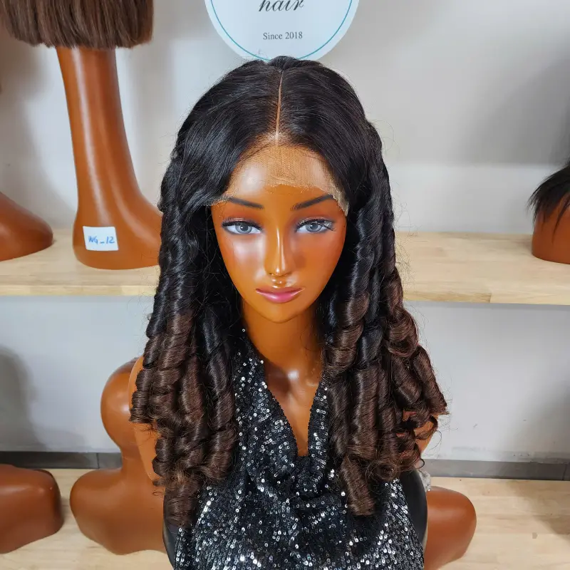 24 Inch Bouncy Curly Wig showing full back curl pattern