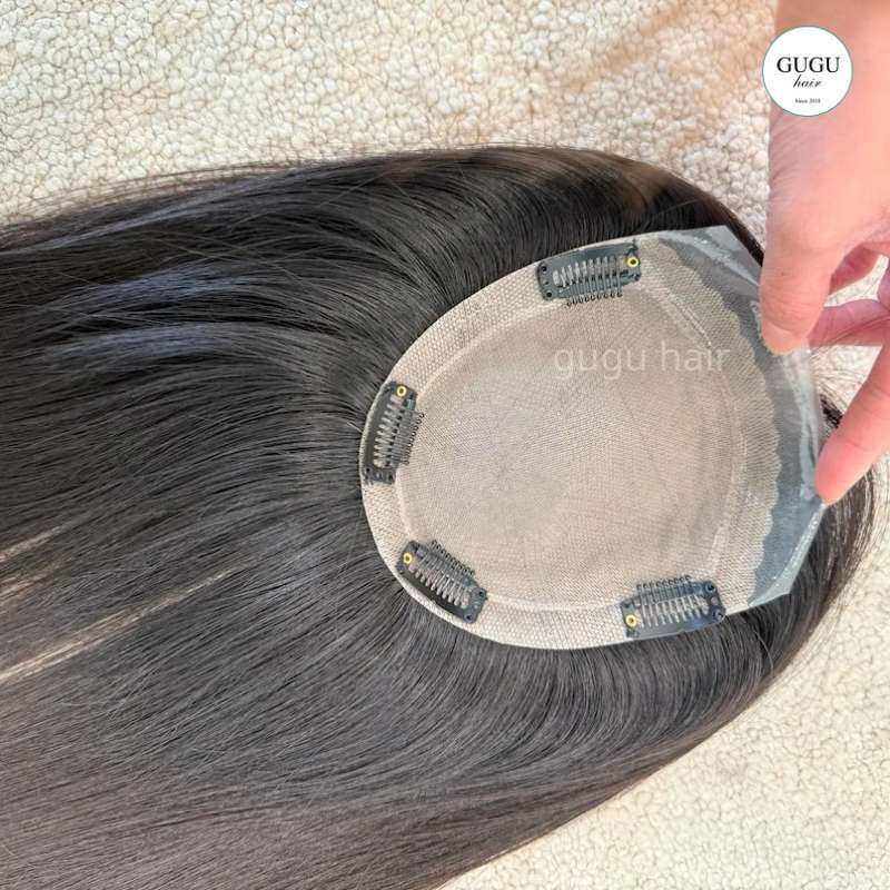 Human Hair Topper with Bangs for Women | Premium Vietnamese Hair 3 Human hair topper with bangs for women
