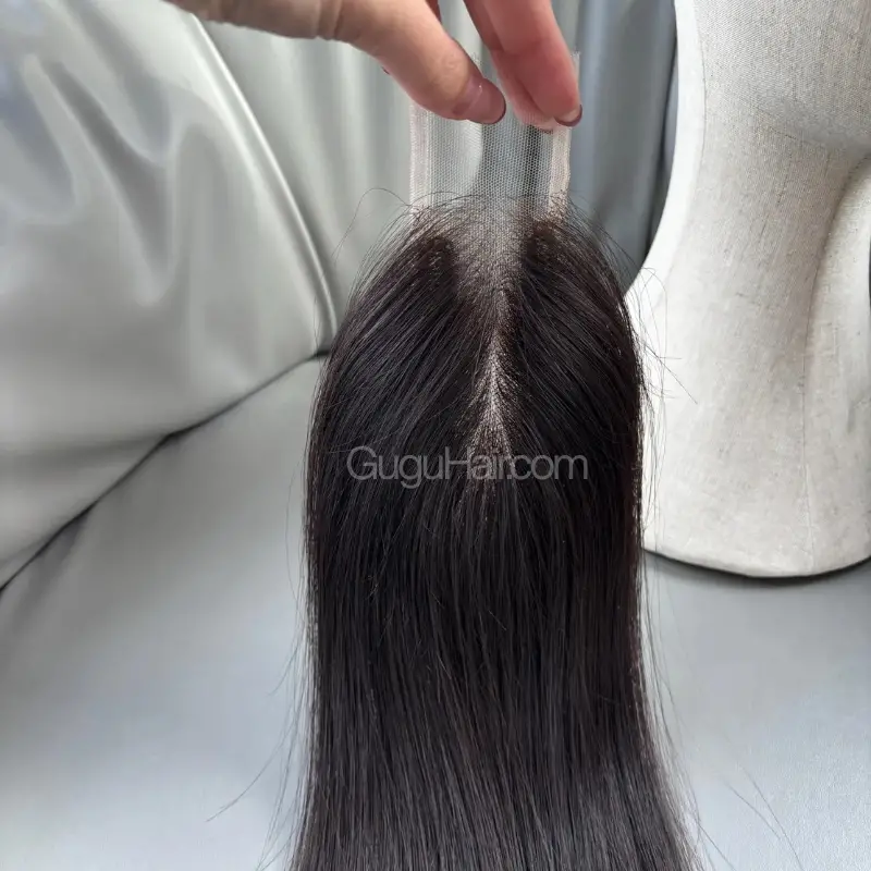 Ultra HD Lace Human Hair Topper full base view