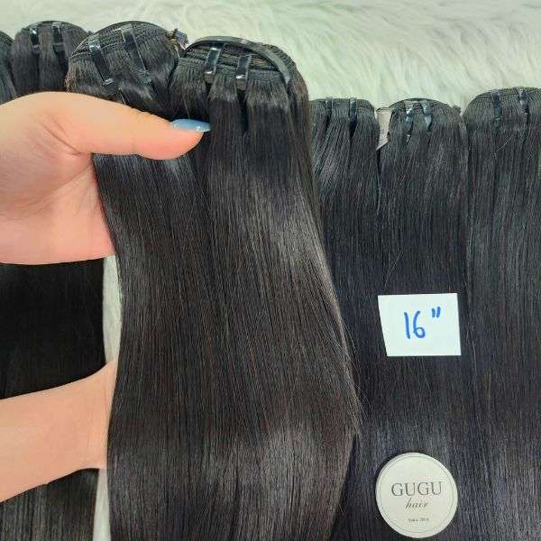 16 Inch Straight Weft Hair Vietnamese Human Hair Lace Wig – GUGU Hair