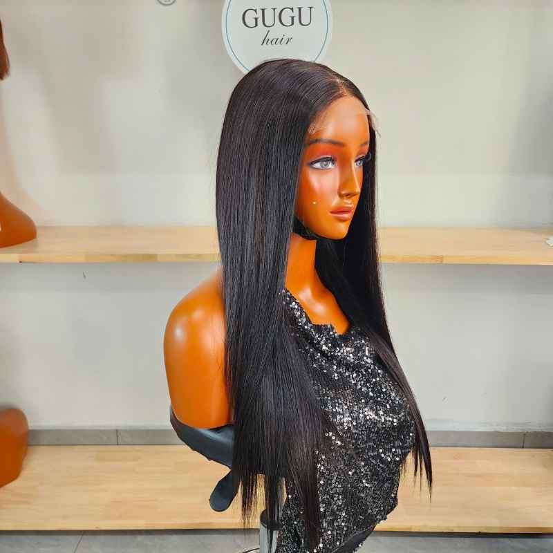 25 Inch Straight HD Lace Wig Natural Black Vietnamese Human Hair | GUGU HAIR 8 natural black 25 inch straight HD lace wig human hair