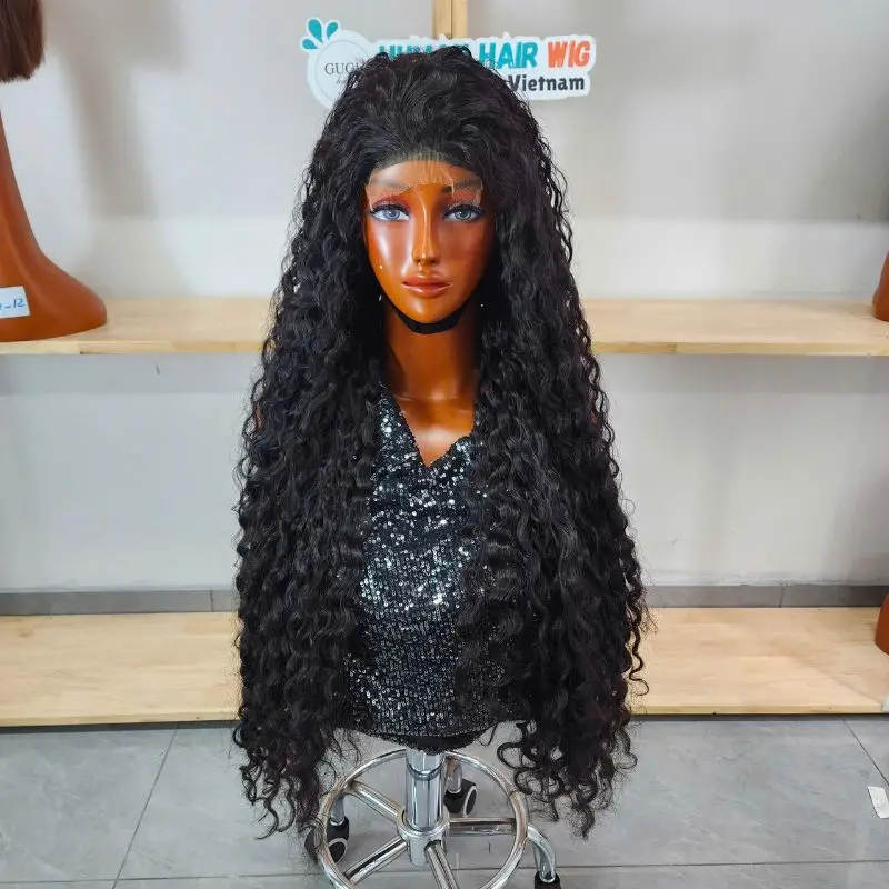 Burmese Curly Wig 28 Inch lace wig front view