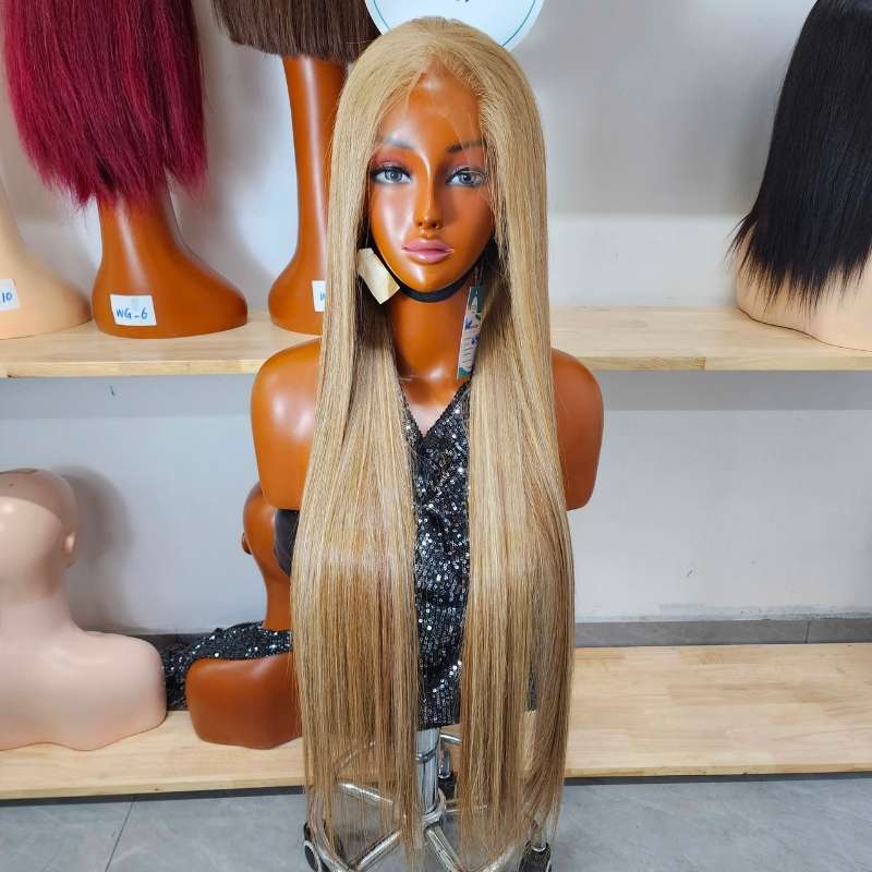 Vietnamese Hair Factory | Human Hair Manufacturer | GUGU HAIR 37 Blonde Straight Human Hair Wig 30 Inch front view