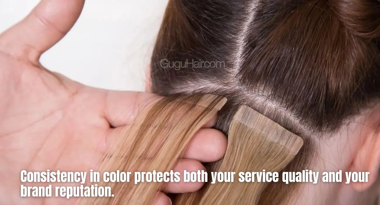 Tape in hair extensions wholesale: What Hair Businesses Should Check 2 Check color consistency carefully when sourcing for salon clients