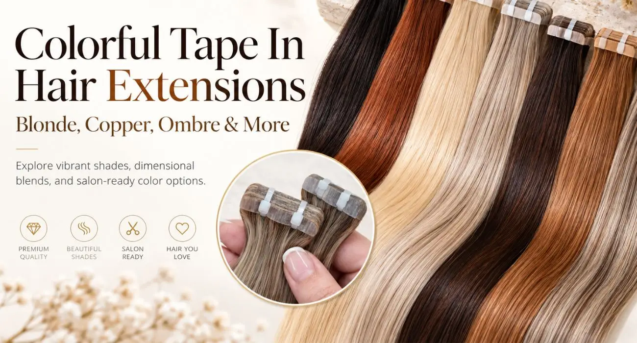 Colorful Tape In Hair Extensions: A Guide to Blonde, Copper, Ombre and More!