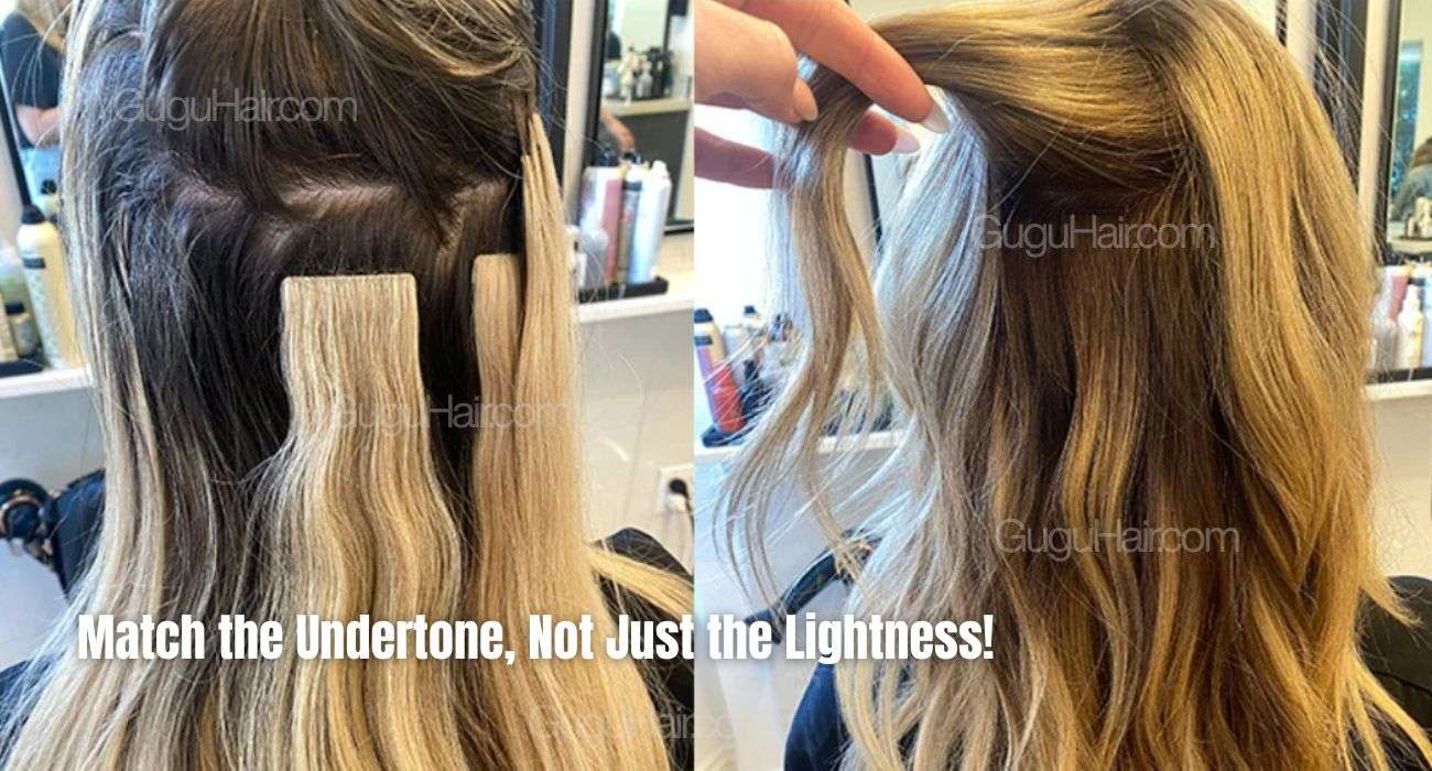 Blonde tape in hair extensions: 2 Shade Family, Matching and Buying Guide 3 Match the undertone when choosing blonde tape-in hair extensions