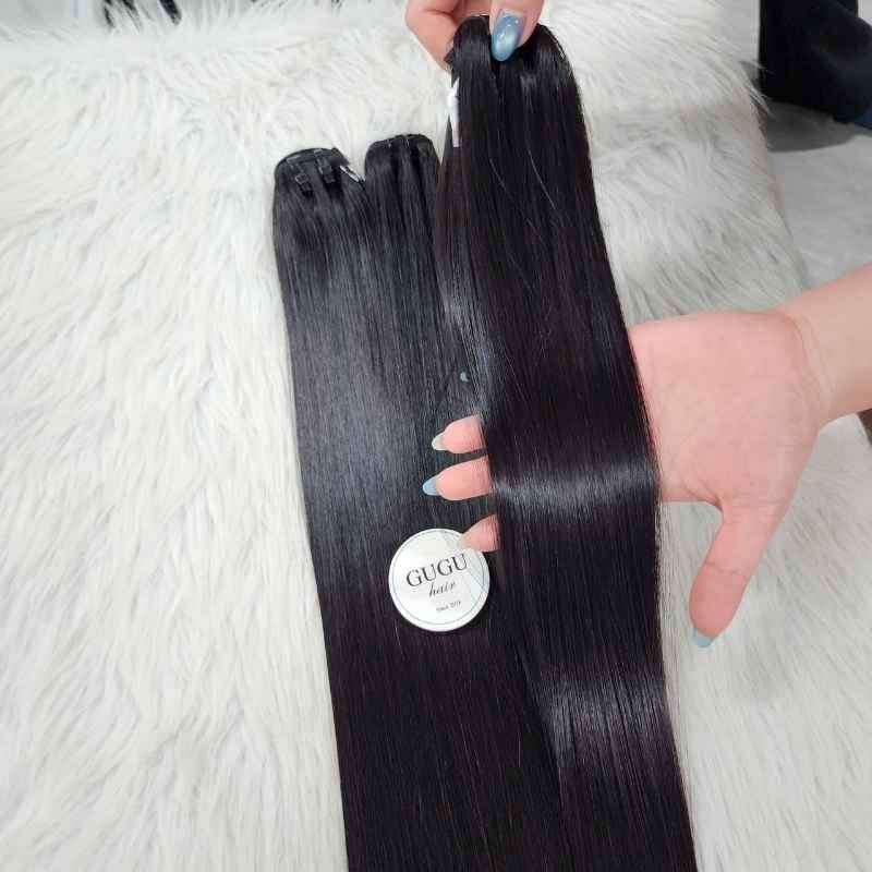 Natural Black Straight Weft Hair Vietnamese Human Hair – GUGU Hair-smooth