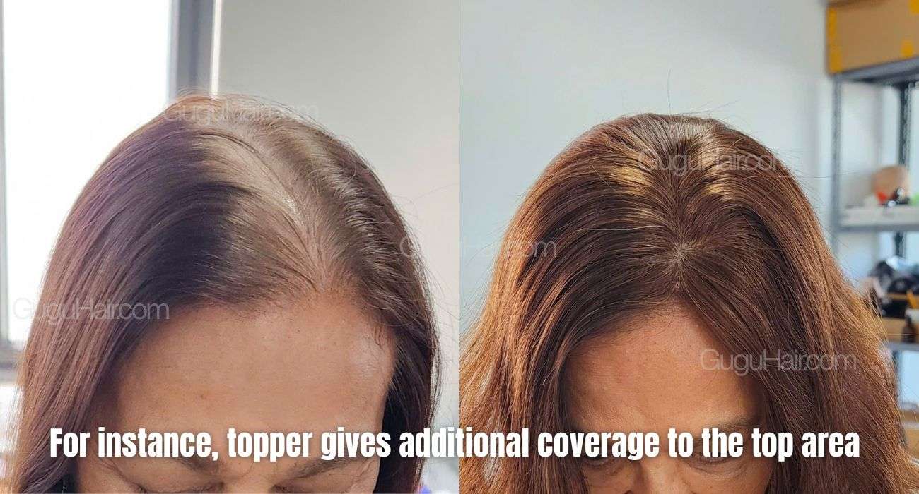 Human Hair Toppers for Women: A Complete Guide 3 topper gives additional coverage through the top area.