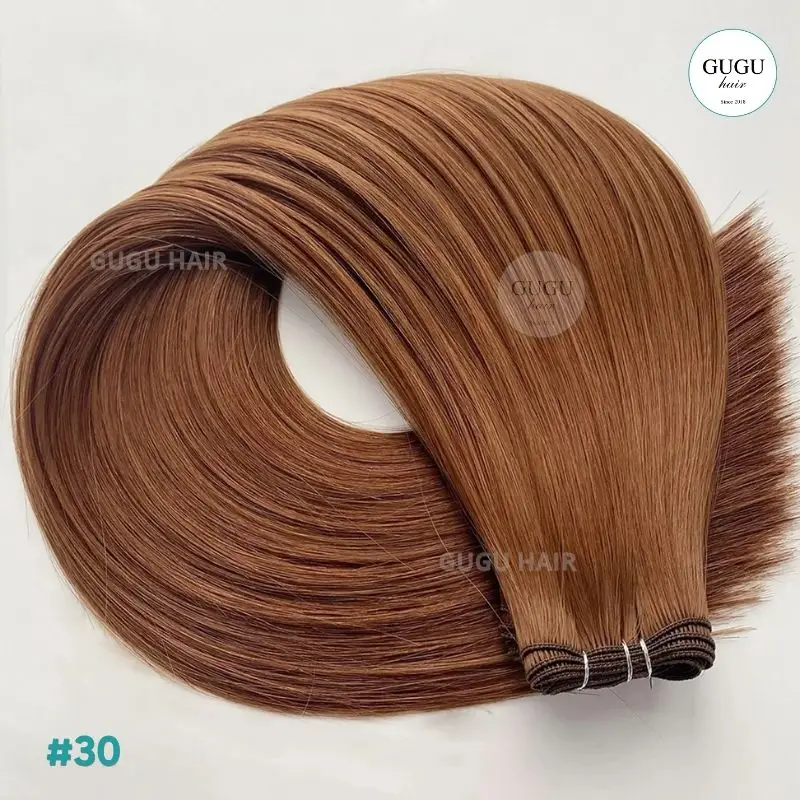 Vietnamese Hair Factory | Human Hair Manufacturer | GUGU HAIR 86 #2/30 Dark Brown Auburn Genius Weft Extensions – Vietnamese Human Hair