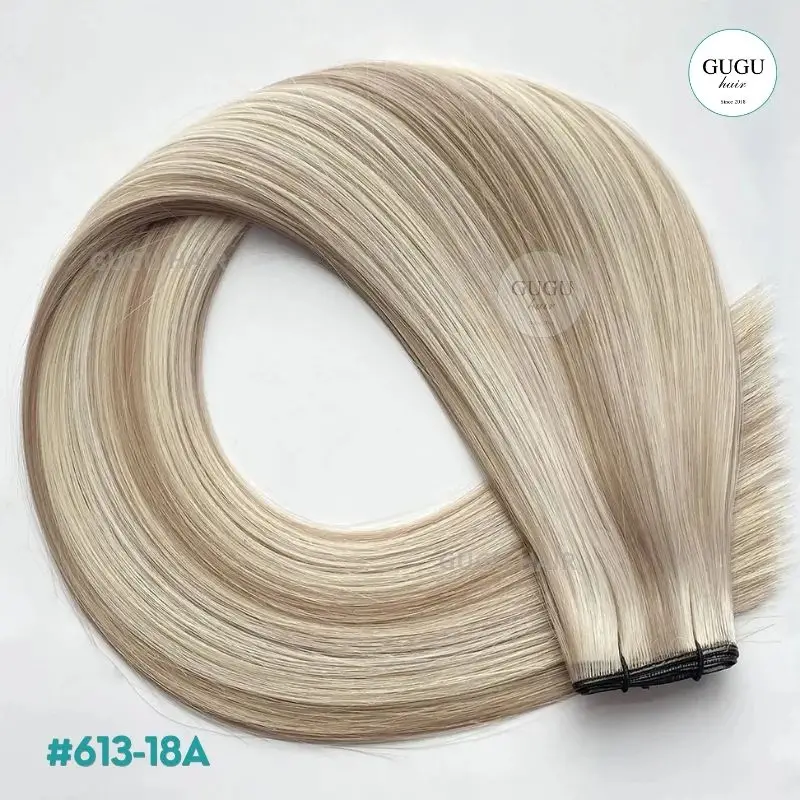 Vietnamese Hair Factory | Human Hair Manufacturer | GUGU HAIR 85 #613-18A Blonde Mix Genius Weft Extensions – Vietnamese Human Hair