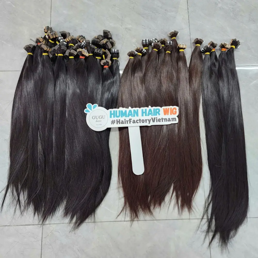 Vietnamese Hair Factory | Human Hair Manufacturer | GUGU HAIR 69 Natural Black & Brown Tape-In Hair Extensions – Vietnamese Human Hair