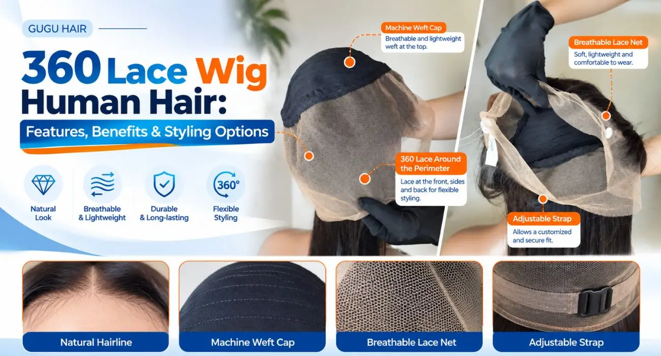 Vietnamese Hair Factory | Human Hair Manufacturer | GUGU HAIR 157 360 Lace Wig Human Hair Features Benefits Styling Options