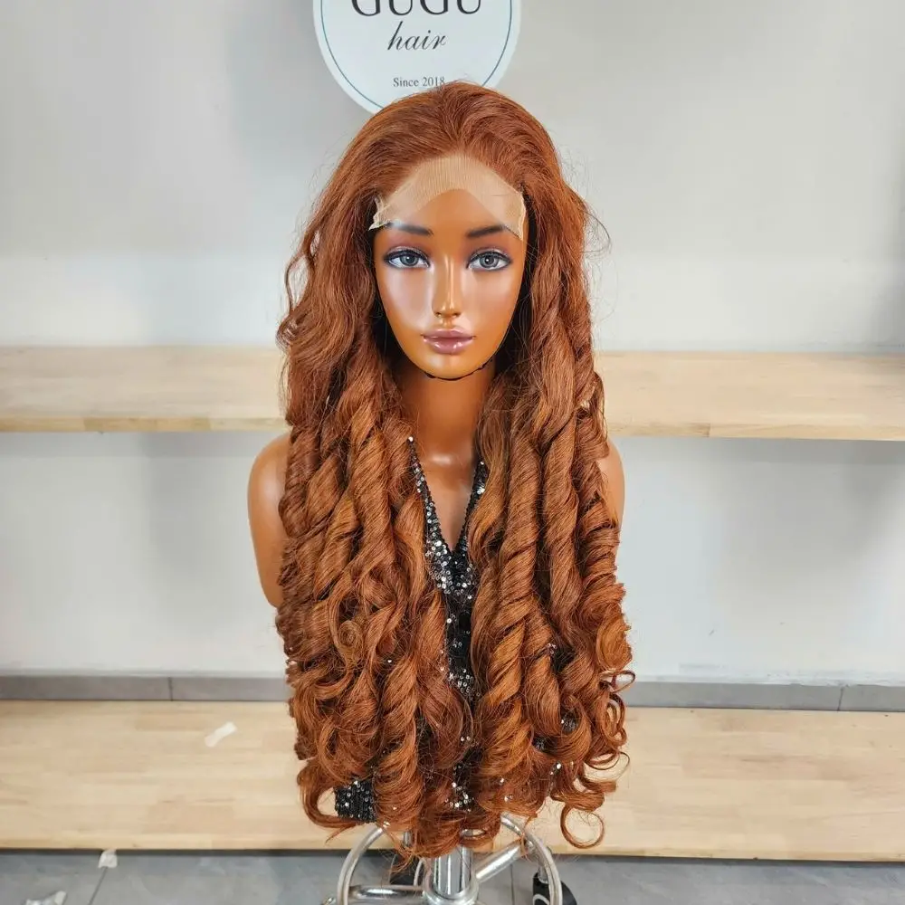 Vietnamese Hair Factory | Human Hair Manufacturer | GUGU HAIR 98 30 Inch Copper Brown Long Curly Human Hair Wig – Long, Voluminous Natural Curls for Women | GUGU HAIR