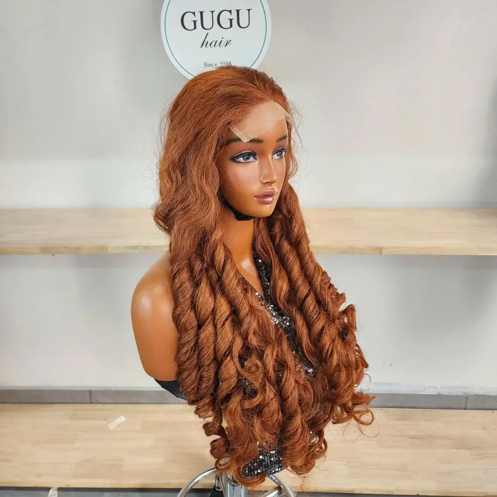 Vietnamese Hair Factory | Human Hair Manufacturer | GUGU HAIR 97 copper brown long curly human hair wig guguhair 4
