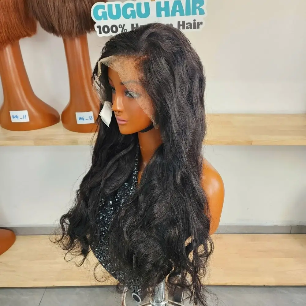 Vietnamese Hair 56 long black loose wave human hair lace front wig guguhair 2