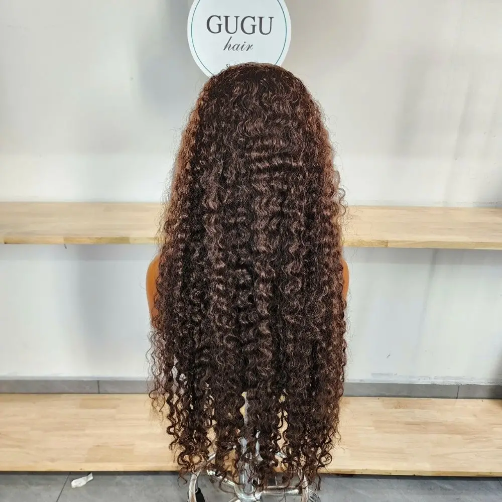 Raw Burmese Curly Wig – Chestnut Brown Human Hair Wig, Soft Bouncy Curls 3 Raw Burmese Curly Wig – Chestnut Brown Human Hair Wig, Soft Bouncy Curls - Image 3