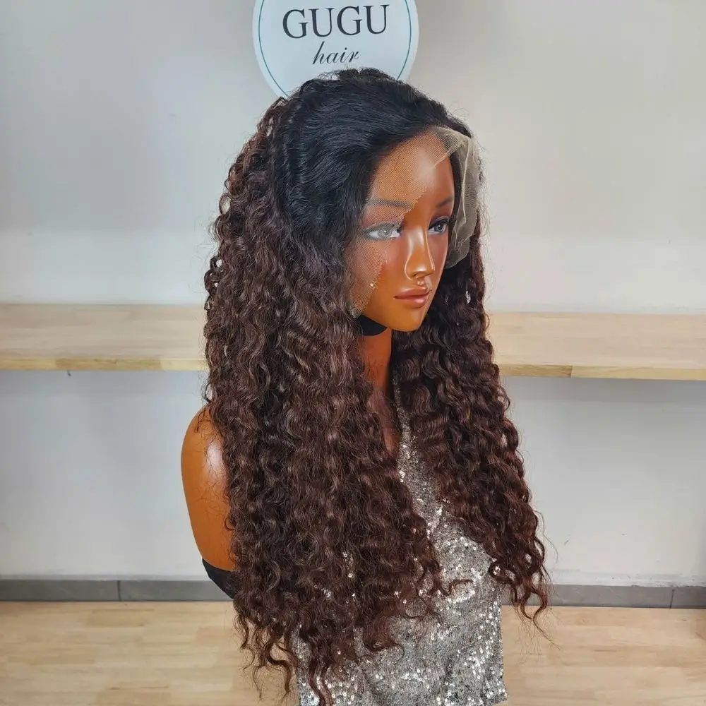 ombre burmese curly human hair wig guguhair 3