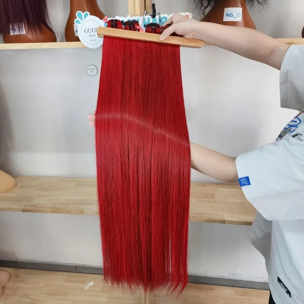 Red Bone Straight Human Hair Weft Extensions – Red Hair Bundles | GUGU HAIR
