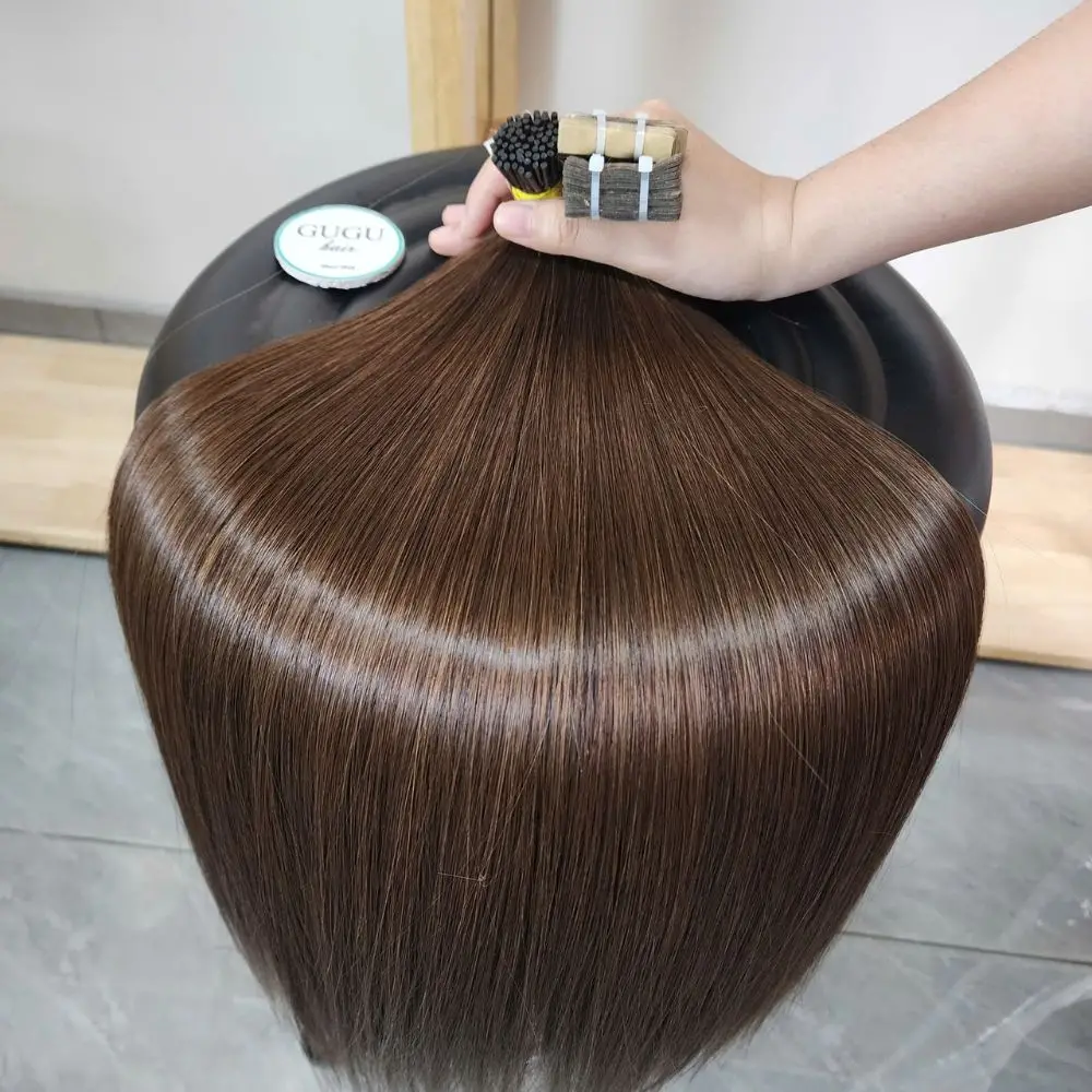 Vietnamese Hair Factory | Human Hair Manufacturer | GUGU HAIR 67 Silky Straight Tape-In Hair Extensions - Brown Color – 100% Vietnamese Human Hair for Salon