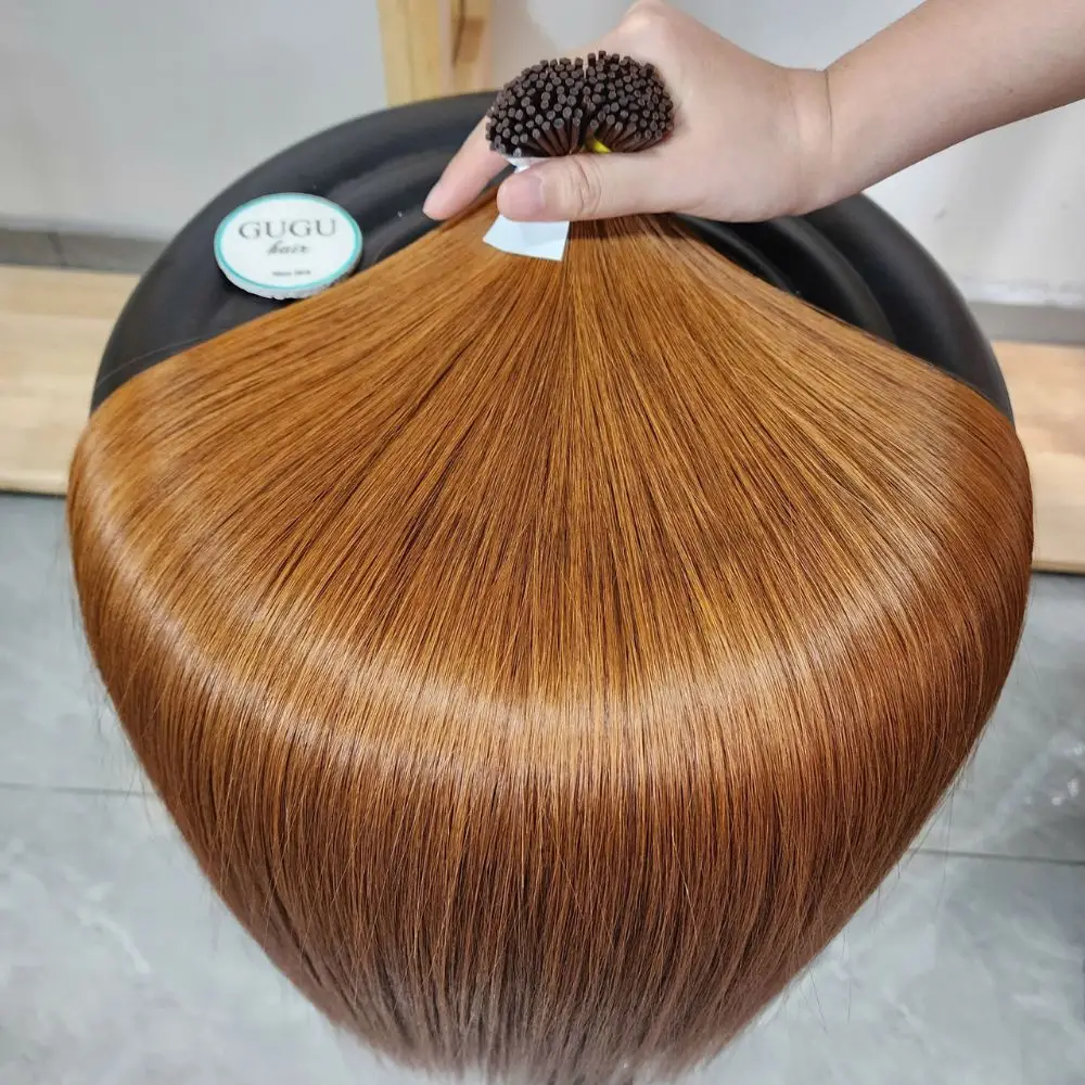 Vietnamese Hair Factory | Human Hair Manufacturer | GUGU HAIR 83 Wholesale Keratin I Tip Human Hair Extensions Orange Color - Double Drawn Quality