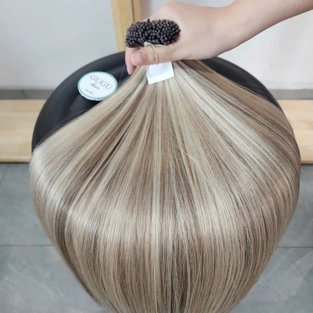 Vietnamese Hair Factory | Human Hair Manufacturer | GUGU HAIR 83 Premium Black Root to Blonde I Tip Hair Extensions – Bone Straight Raw Vietnamese Human Hair